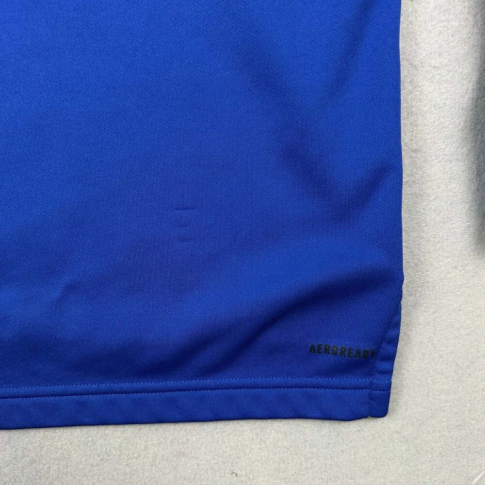 Adidas Sweater Men 2XL Blue Solid 1/4 Zip Golf Pullover Collar Golfer XXL